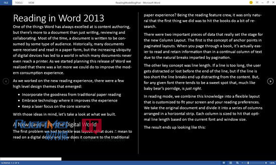 图文:微软详解Word2013中的全新阅读功能_软