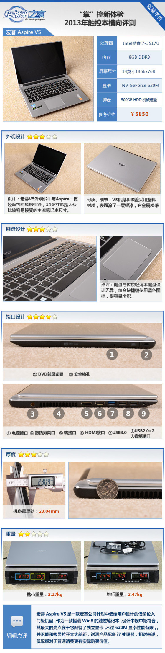 “掌”控新体验十三款触控笔记本横向评测