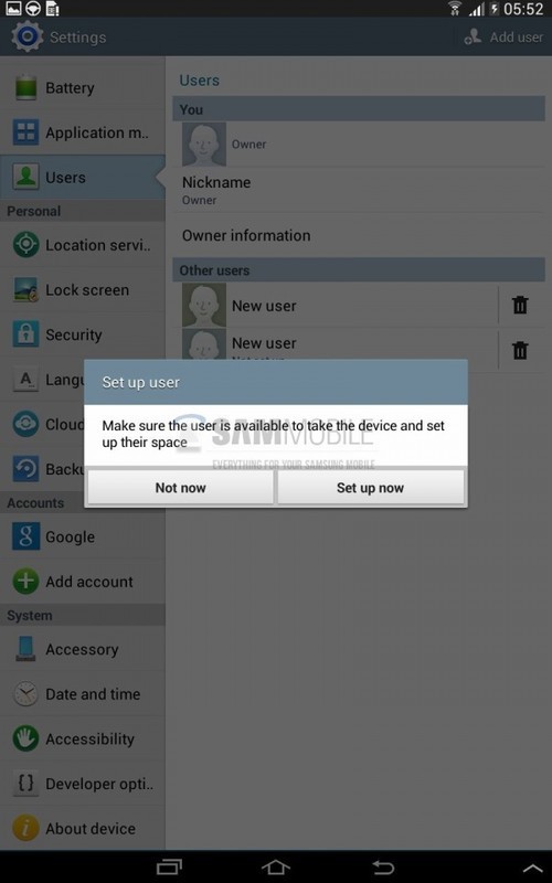 支持多账号登陆 Galaxy Tab3新固件曝光