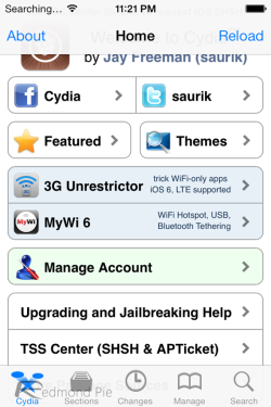 不完美越狱实现！iOS7下Cydia截图曝光 