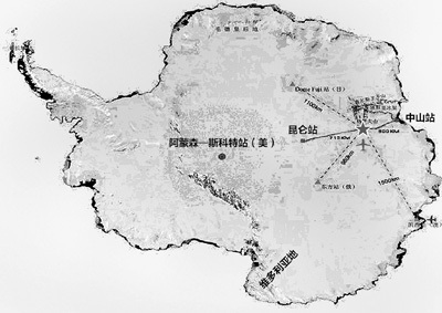 南极泰山站位置示意图(图中五角星处).