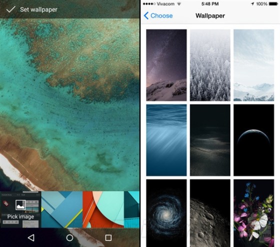 海量图：iOS 8.1对比Android 5.0