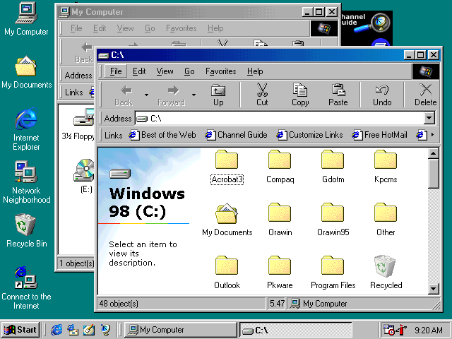 流金岁月:重温Windows 98视窗操作系统