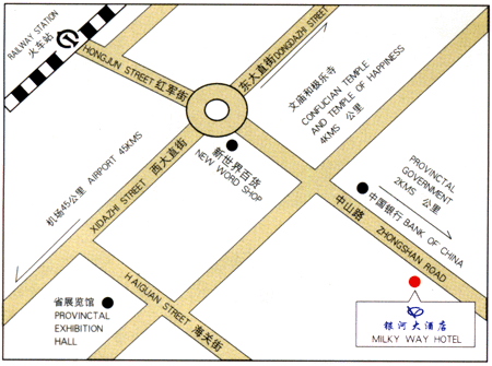 哈尔滨银河大酒店地理位置示意图