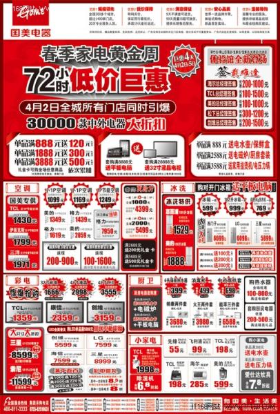 开业+店庆+清明节国美电器促销海报下载