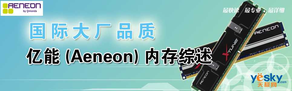 国际大厂品质亿能(Aeneon)内存综述