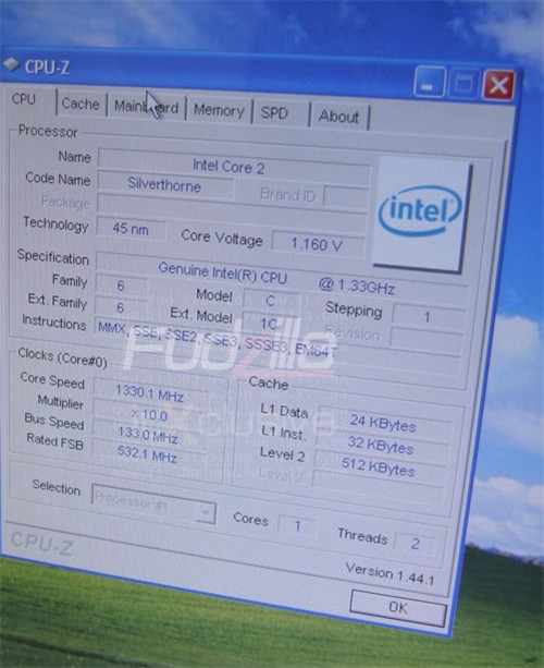 超小PC专用 ATOM处理器主板CPU-Z截图