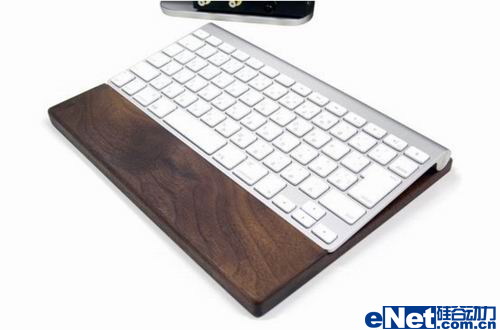 绿色环保风 苹果胡桃木手托无线键盘