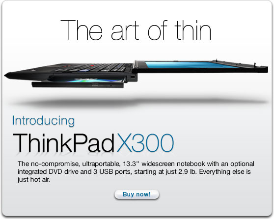 联想ThinkPad X300笔记本广告，暗讽苹果MacBook Air