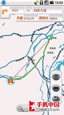 支持横屏 里程碑完美GPS导航途语体验_手机