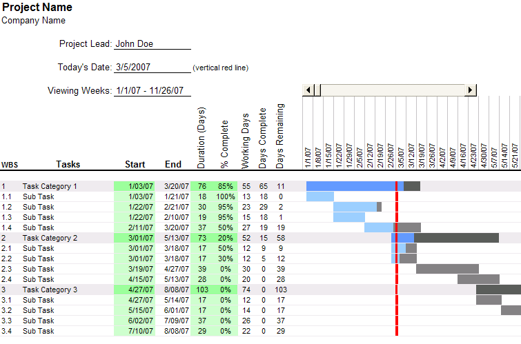 project timeline template excel. Gantt Chart Template Excel.