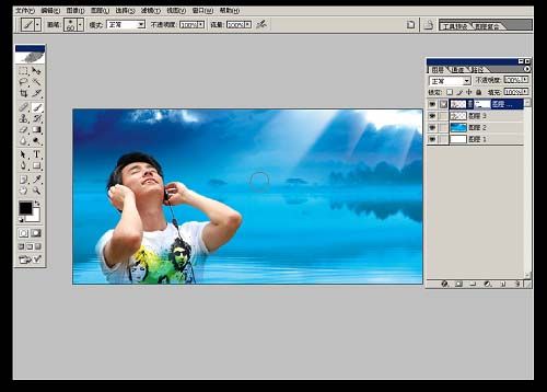 Photoshop制作漂亮的蓝色音乐海报_软件学园