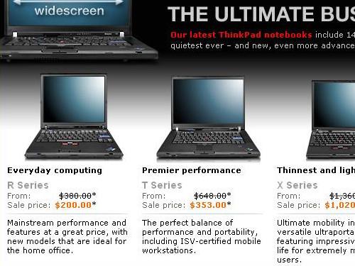 联想美网站出错ThinkPadT61售224美元