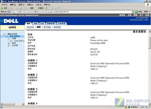 除了查看服务器系统信息外,戴尔服务器管理器还可以查看物理磁盘和