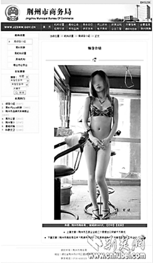 湖北荆州商务局网再次被黑(图)