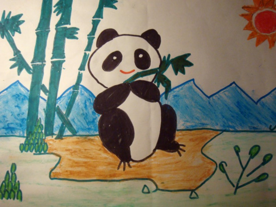 小学生画展:丹顶鹤 熊猫