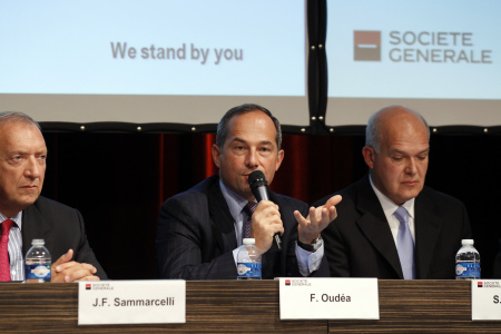 ͼΪеĶ³CEO(Frederic Oudea)ڲƱϽұߵǸCEO(Jean-Francois Sammarcelli)ΪһλCEO(Severin Cabannes)