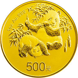 1盎司圆形精制金质纪念币背面图案