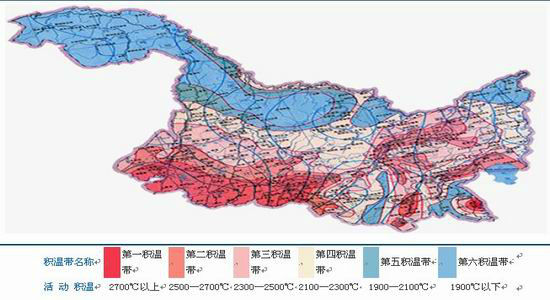 图1:黑龙江地区积温分布状况黑龙江省本是大豆的主产区,然而近几年