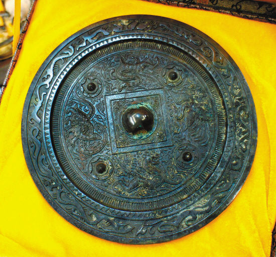 時代物　宋時代　古鏡　銅鏡　「薛仰峯造」　青銅 知善堂仿古青銅鏡古董古玩銅器古代青銅鏡傳世美品宋代古銅鏡推薦