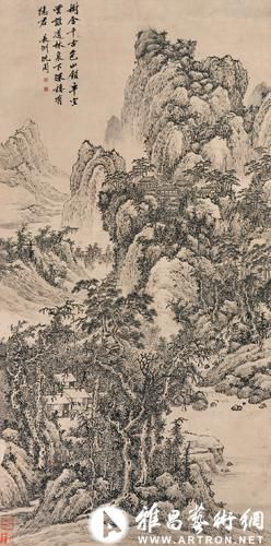 沈周 林泉丘壑水墨纸本 立轴262×130.5cm 约30.8平尺 来源:林塬美术馆旧藏 沈周 林泉丘壑水墨纸本 立轴262×130.5cm 约30.8平尺 来源:林塬美术馆旧藏