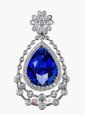 北京博观春拍9769号拍品 14克拉蓝宝石项坠 北京博观春拍9769号拍品 14克拉蓝宝石项坠