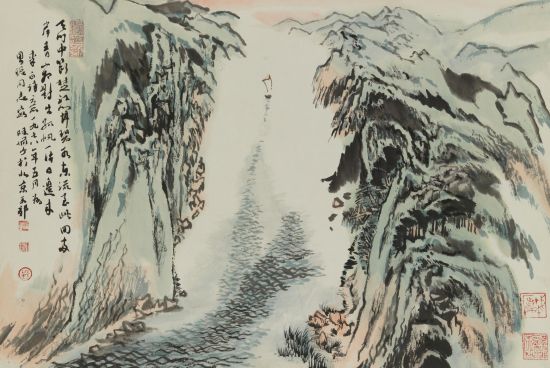 陆俨少 (1909-1993) 望天门山 纸本立轴 1978年作 41×62cm 备注