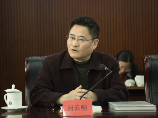 中国艺术报社社长向云驹在新闻发布会上致辞 董浩宇 摄 中国艺术报社社长向云驹在新闻发布会上致辞 董浩宇 摄