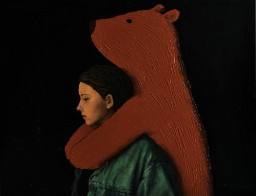 张占占作品《安娜与野兽 2》,2014,布面油画,1