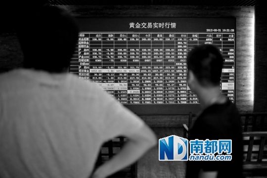 山东招远黄金博物馆内的电子屏幕上显示的金价。C FP供图