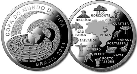 盘点各国发行的2014巴西世界杯纪念币(组图)_