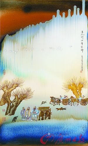 粉墨彩《三人行必有我师》瓷板画 粉墨彩《三人行必有我师》瓷板画