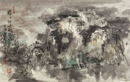 濛濛细雨润江南 34×68cm 2013