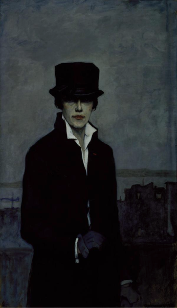罗曼尼•布鲁克斯油画作品《自画像》（1923）