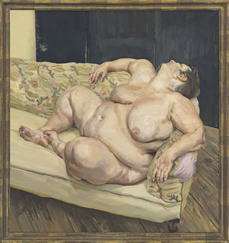 卢西安·弗洛伊德 《休息中的福利官》 油彩画布 1994年作 估价3000万至5000万美元