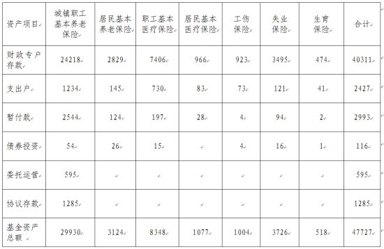 2013年城镇职工基本养老保险基金结存28269