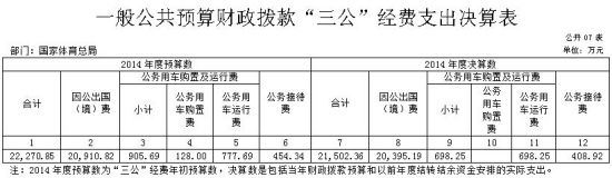 一般公共預算財政撥款“三公”經費支出決算表