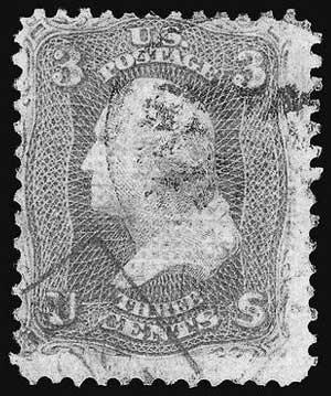 1868年发行3美分邮票拍出百万美元