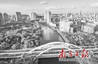 岐江河是中山的母亲河,《规划》围绕岐江河设置了滨水景观通廊,并分为五个管控区段。南方日报记者 叶志文 摄 广东中山六区四镇将打造“一核六廊”