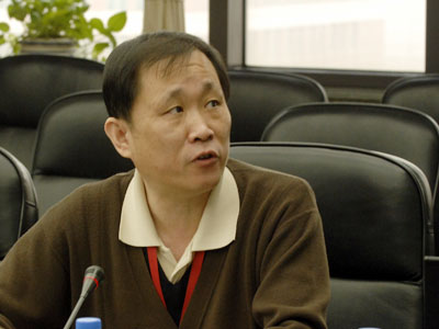 图文：中国人民大学统计学院教授彭非讲话
