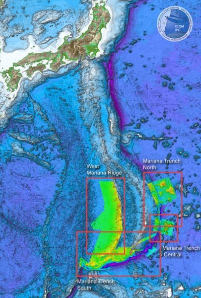 詹姆斯的研究团队用多波束回声测深器绘制出马里亚纳海沟的海床地图