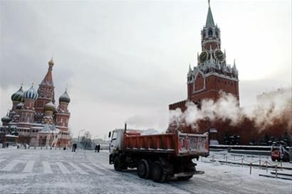 莫斯科气温跌至零下30图