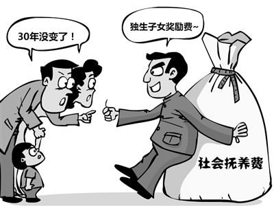 独生子女奖励费:30年没变(图)