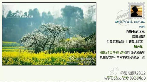 微博网友展示的微博明信片 江西旅游首推微博明信片 可打印后邮寄