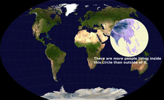 40张图看懂世界之24:人口分布极不平衡