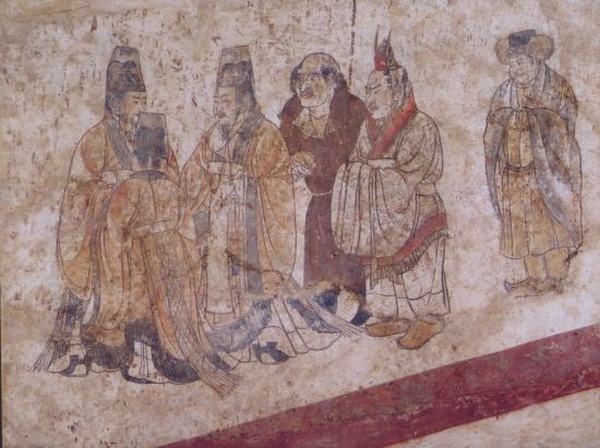 章怀太子墓壁画中的唐代官员和外国使节