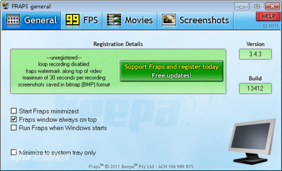 游戏录像软件Fraps更新至3.4.3 _软件学园