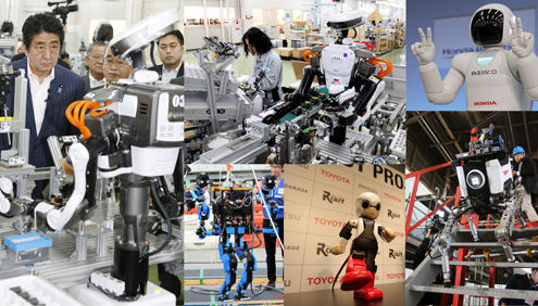 6月19日，日本首相安倍晋三利用国会间歇进行了一次基层视察。他来到埼玉县加须市的一家机器人研发生产厂，了解了利用机器人提高生产效率和充当人类助手的技术。