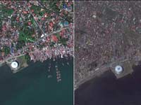 菲律宾遭灾前后卫星图