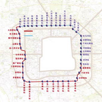 昨天,市交通委公布地铁10号线一期与二期线路图.